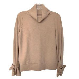 Lou & Grey Camel Turtle Neck Sweater with Bow Sleeves